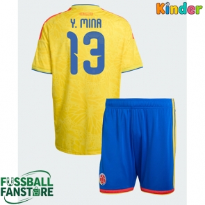 Kolumbien Yerry Mina #13 Replik Heimtrikot Kinder WM 2026 Kurzarm (+ Kurze Hosen)